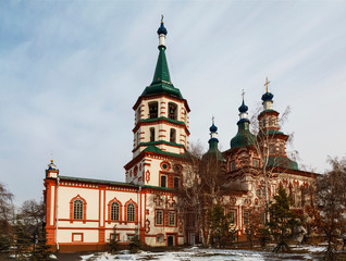 Fototapeta na wymiar Holy cross Church in Irkutsk, Russia