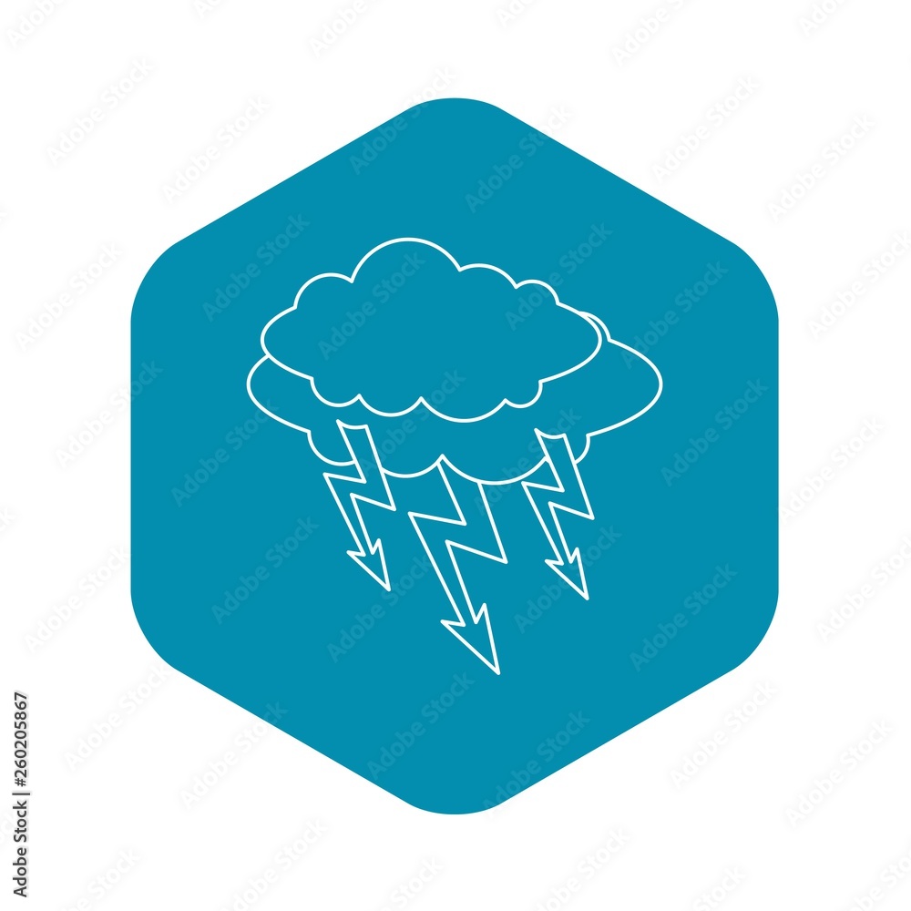Poster cloud lightning icon. outline illustration of cloud lightning vector icon for web