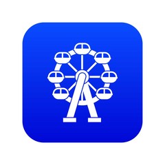 Ferris wheel icon digital blue for any design isolated on white vector illustration