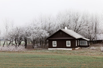 Rural house in winter