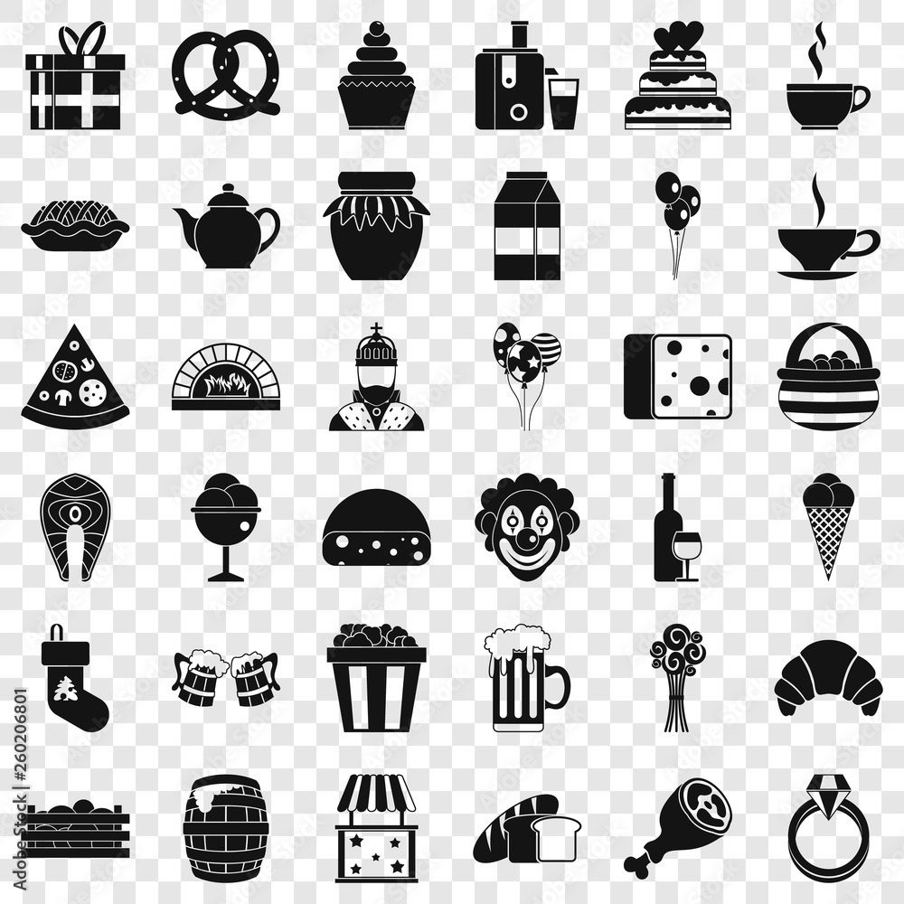 Poster bounty icons set. simple style of 36 bounty vector icons for web for any design