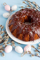 Easter still life with holiday cake