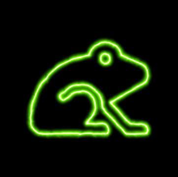 Green Neon Symbol Frog