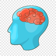 Human brain icon. Cartoon illustration of brain vector icon for web design
