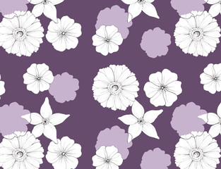 floral, seamless pattern, decor of fabric or wallpaper, hand graphics, illustration