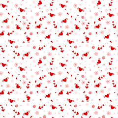 Hand drawn heart seamless pattern