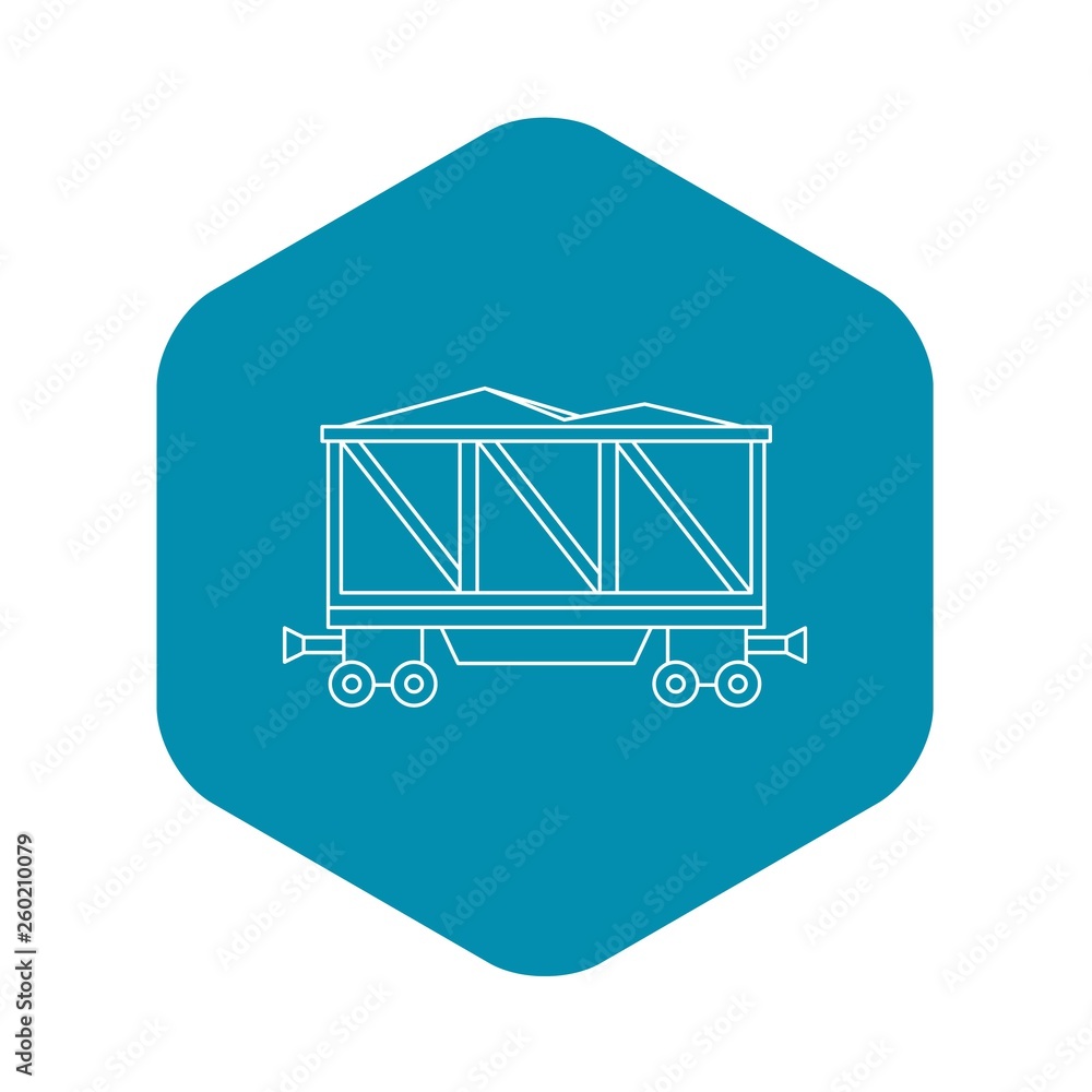 Poster loaded railway wagon icon. outline illustration of loaded railway wagon vector icon for web