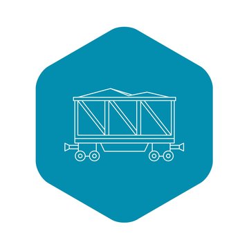 recommend clip art: Loaded railway wagon icon. Outline illustration of loaded railway wagon vector icon for web