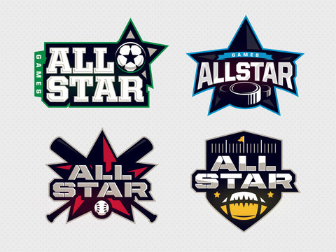 Modern professional emblem all star collection for sports