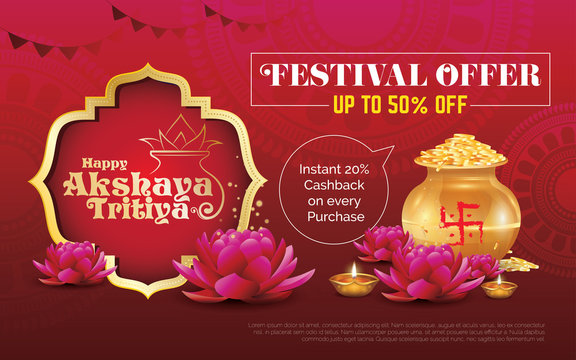 Akshaya Tritiya Festival Offer Background Template with Discount Tag
