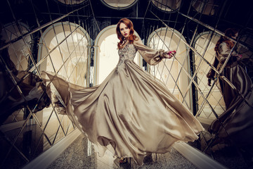 long fluttering dress
