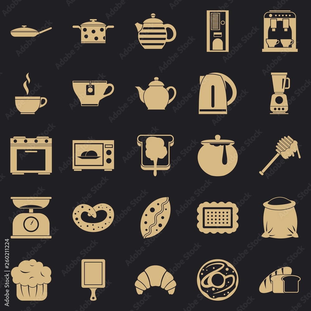 Aufkleber prepare a meal icons set. simple set of 25 prepare a meal vector icons for web for any design