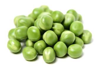 Fresh peas isolated on white background 