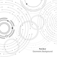 Geometric pattern with connected lines and dots.