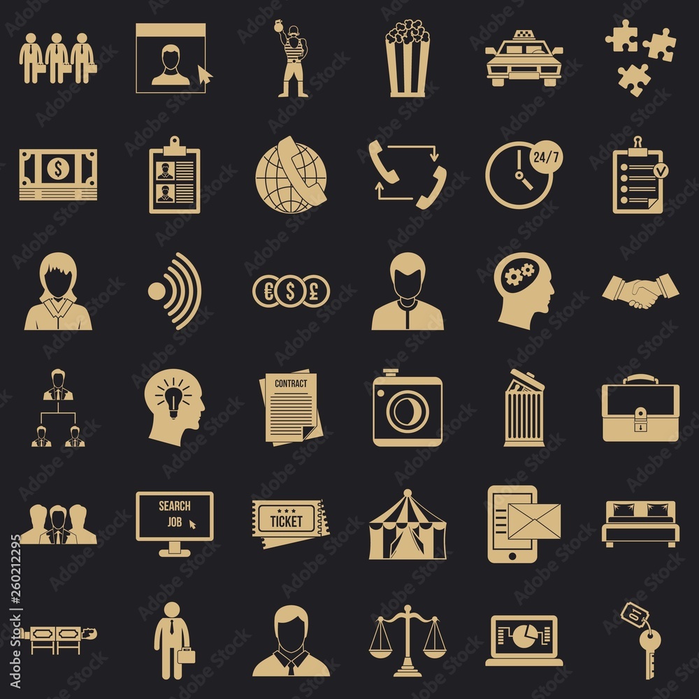 Poster conformity icons set. simple style of 36 conformity vector icons for web for any design