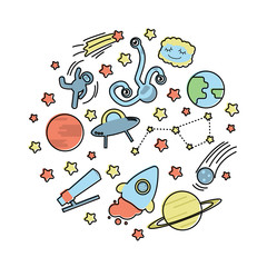  set of different space icon