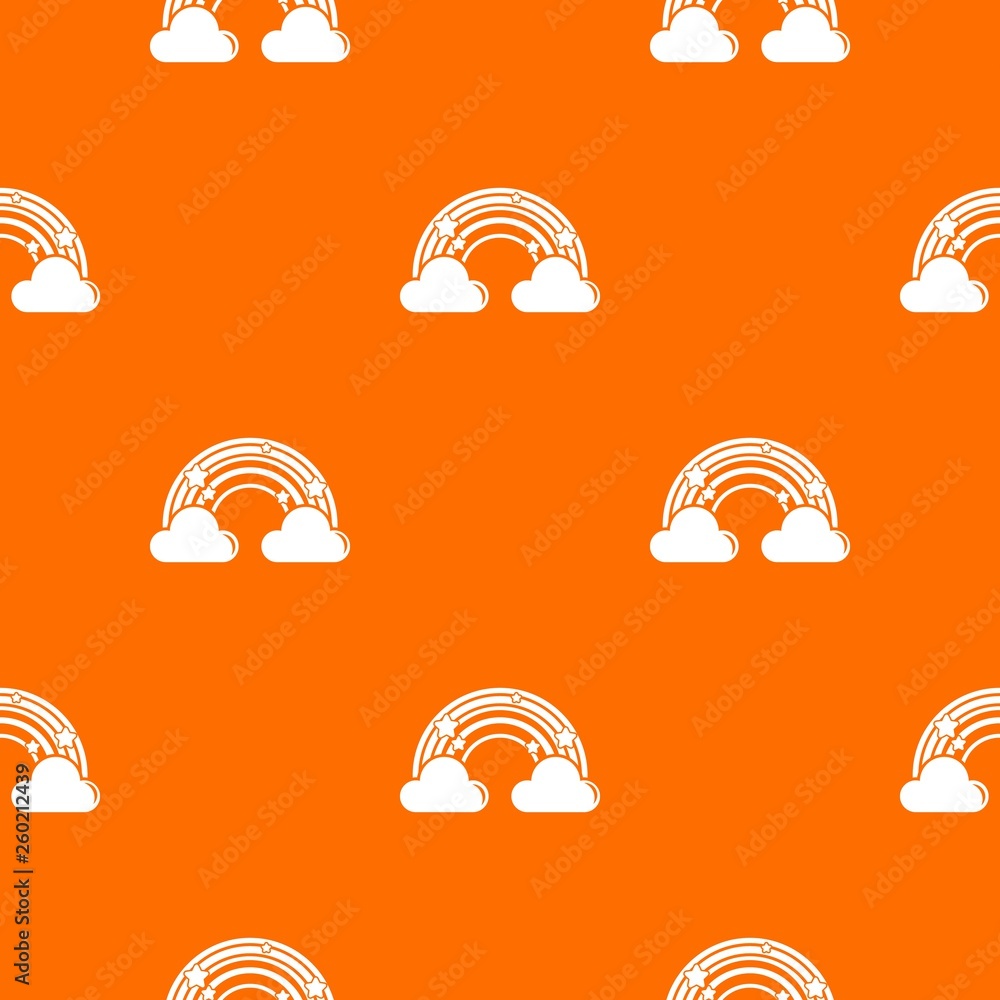 Poster cloud rainbow pattern vector orange for any web design best