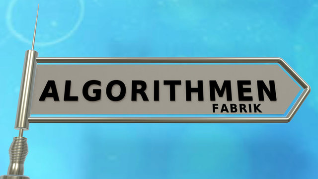 Begriff "Algorithmus" auf einem Schild