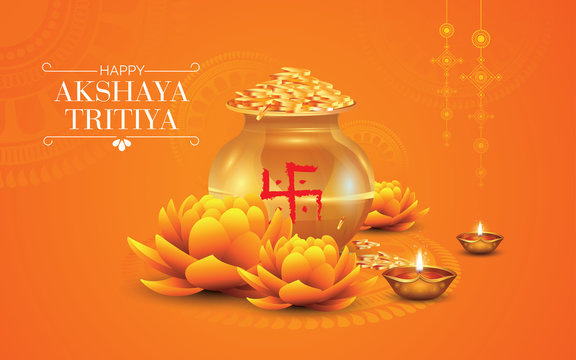 Happy Akshaya Tritiya Festival Background Design Vector Illustration