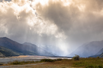 dramatic landscape scenery in south New Zealand
