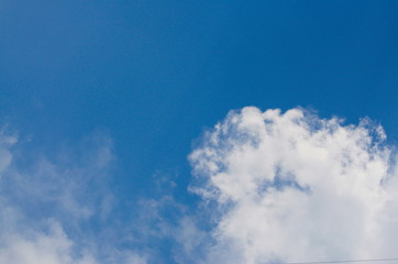 Blue sky with clouds background and textures. 