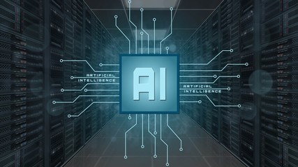 AI - Artificial intelligence background - Abstract concept of cyber technology and automation
