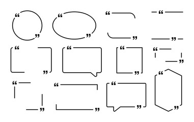 Quote box frame, big set. Texting quote boxes. Colored Blank template quote text info design boxes quotation bubble blog quotes symbols. Creative vector banner illustration.