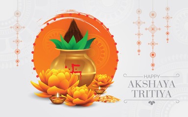 Happy Akshaya Tritiya Festival Background Design Vector Illustration
