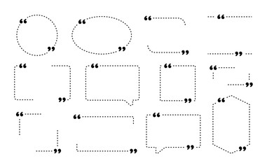 Quote box frame, big set. Texting quote boxes. Colored Blank template quote text info design boxes quotation bubble blog quotes symbols. Creative vector banner illustration.