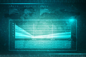 2d rendering Stock market online business concept. business Graph 
