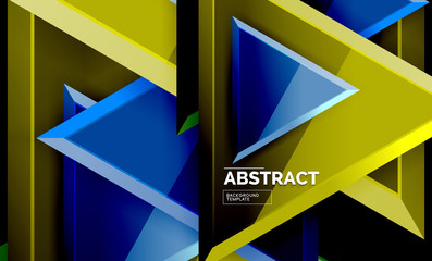 Tech futuristic geometric 3d shapes, minimal abstract background