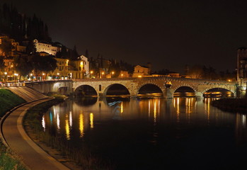 Fototapeta na wymiar Ponte pietra, Verona, Veneto, Italy.