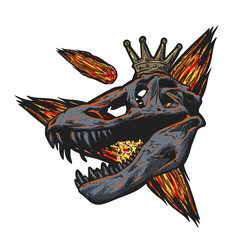 T rex skull head extinction - Vector illustration