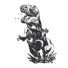 Naklejka premium Tyrannosaurus hand-painted - Vector illustration