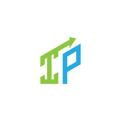 initial letter logo with growing arrows