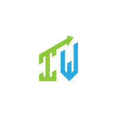 initial letter logo with growing arrows