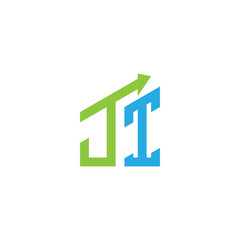 initial letter logo with growing arrows