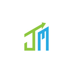 initial letter logo with growing arrows