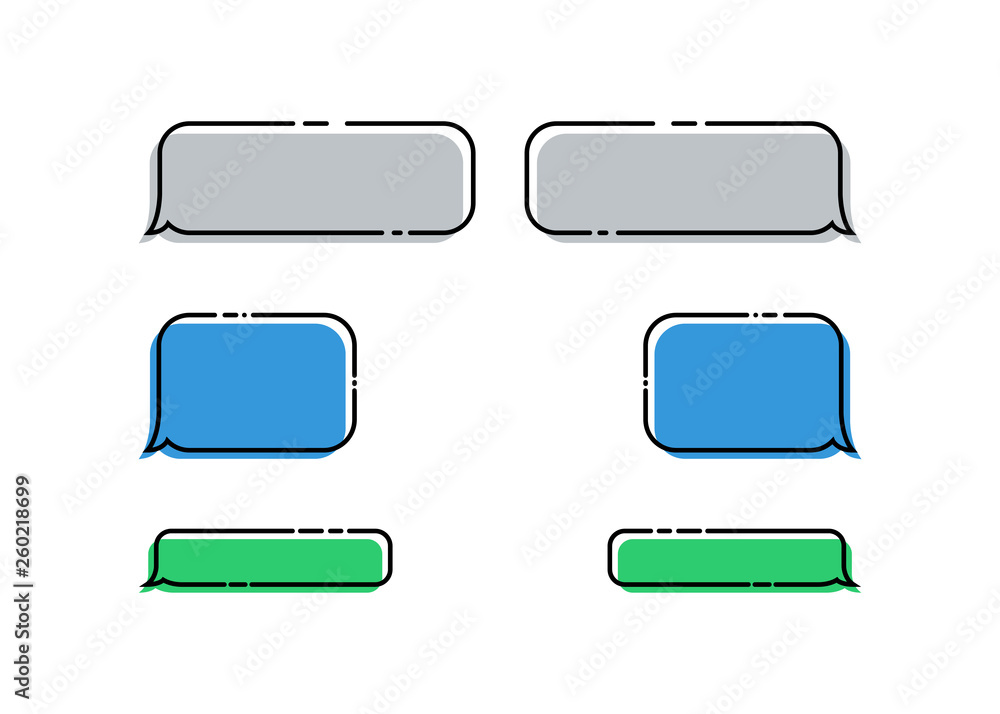Poster vector messages bubbles in trendy flat design. messages bubbles vector icon. message bubbles in gray
