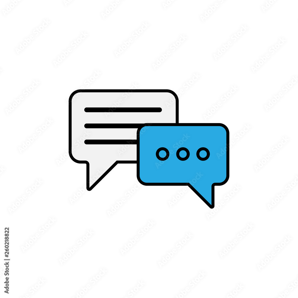 Aufkleber messages bubbles icons. messages bubbles in trendy flat style for web design. speech bubbles icons