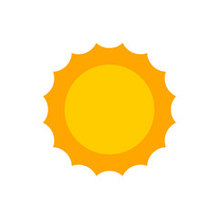 Sun icon. Big yellow Sun. Sun in flat style
