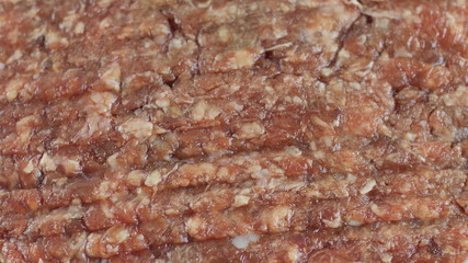 Ground beef close-up which is carried out with a fork, background video
