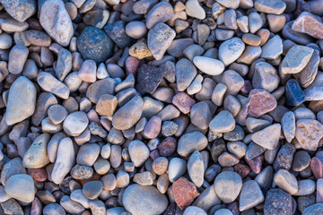 Texture of stones on the beach