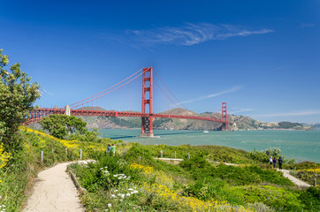 Golden Gate Bridge en park in San Francisco