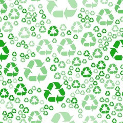 The sign of the three arrows, means recycling. Seamless Wallpaper pattern.  The ability to stretch to any size in all directions without loss of quality.  Vector illustration.  