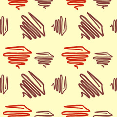 Fototapeta premium Hand-drawn elements seamless pattern. vector illustration retro style on a light background