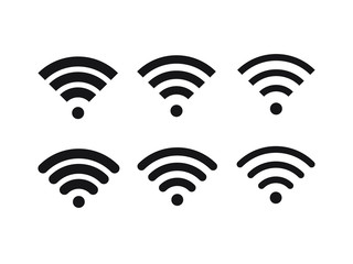Wireless and wifi icon or wi-fi icon sign for remote internet access 