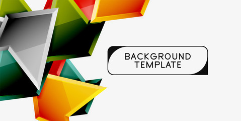 Minimal geometrical triangles with 3d effect abstract background template