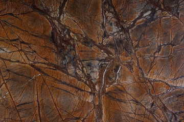 Background natural stone marble brown with interesting veins called Bidasar Brown - 260222600