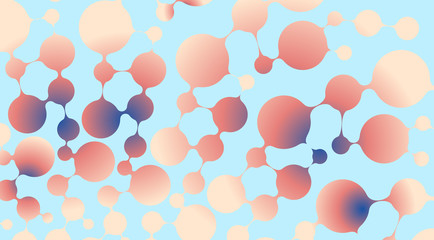 abstract connected bubbles background in retro shades